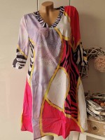 S 36 long Tunika Kleid MISSY V-Neck A-Form Glitzer Nieten Turn up Ärmel S 36 long Tunika Kleid MISSY V-Neck A-Form Glitzer Nieten Turn up Ärmel