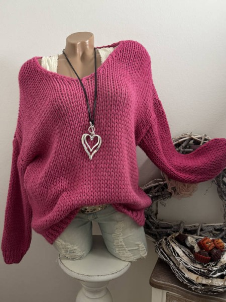 pinkrosa Pulli Grobstrick Made in Italy Pullover Knit 38-44