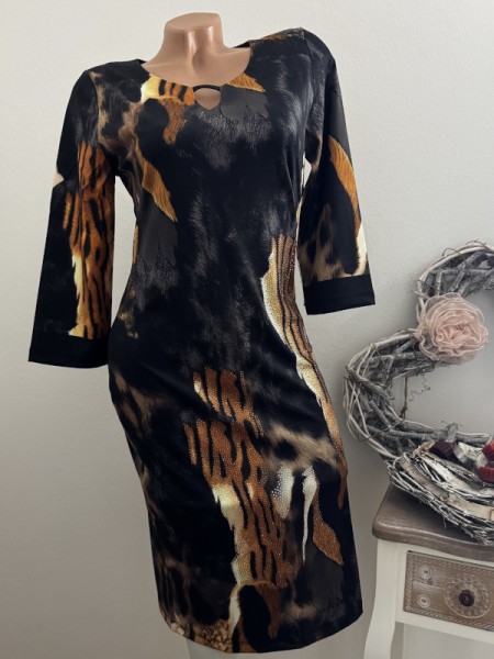 M 38 MISSY Kleid Neu Fellprint 3/4 Ärmel taillliert Tunika