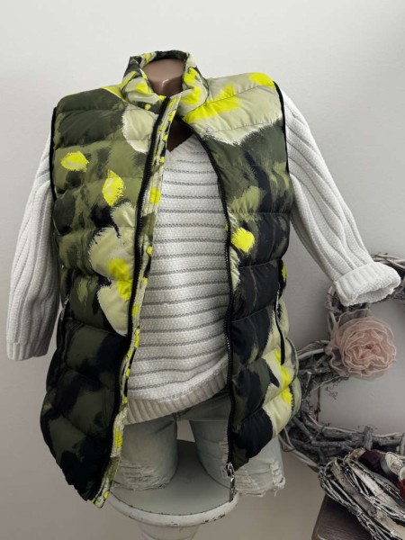 Steppweste Weste MISSY M 38 Jacke grün schwarz Neu Herbstkollektion ausgefallene Mode
