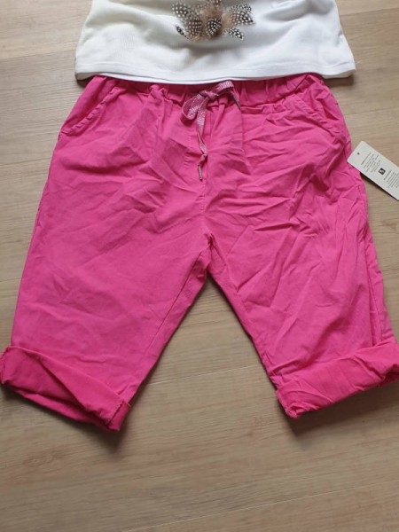 Joggpant Hose pink kurz Baggy Made in Italy Capri Short Chino 38-44