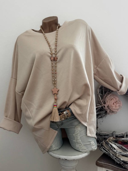 Sweatshirt dunkles mint Tunika Shirt Made in Italy 40-44 Neu