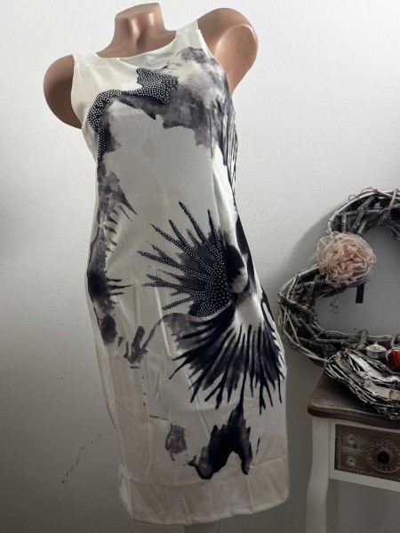 MISSY Trägerkleid L 40 Kleid Stretchkleid Neu weiss schwarz grau Glitzer Steinchen