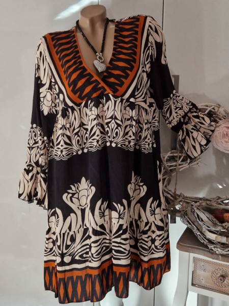 Long Tunika Hängerchen Kleid 38-42 Empirekleid Made in Italy NEU
