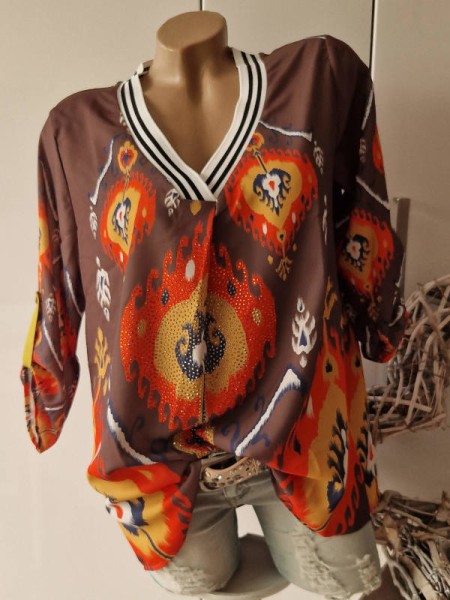 MISSY Tunika S 36 Bluse Neu Glitzernieten Turn up Ärmel