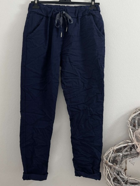 Joggpants dunkelblau Hose Made in Italy stretchig Chino Baggy Onesize 36-42