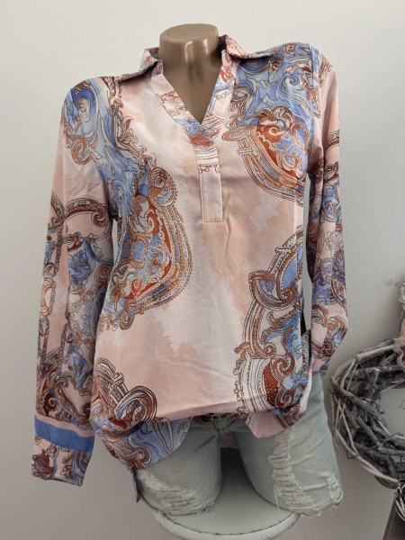 Bluse XL 42 MISSY Tunika Neu V-Neck paisleymix Langarm