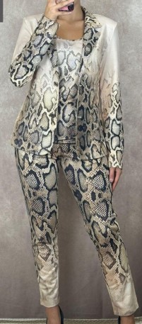 Blazer MISSY S 36 Jackett Neu Snakeprint gemustert Glitzer Nieten