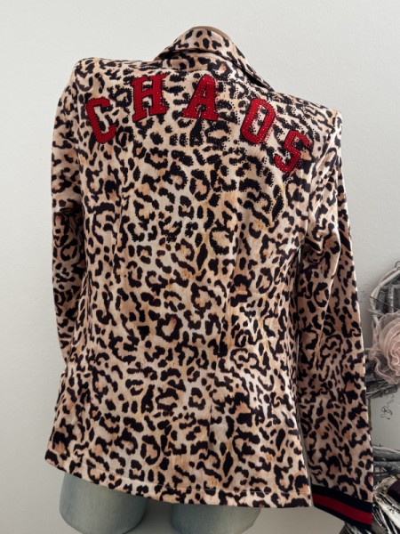 Blazer MISSY XL 42 Jackett Neue Kollektion Leo mit rot und schwarz Glitzernieten