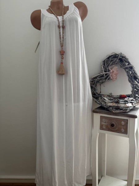 Kleid weiss Trägerkleid Italy NEU 36-42 Made in Italy