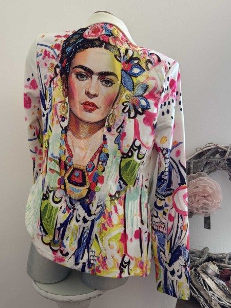 MISSY Blazer Jackett XL 42 Graffiti Frida Romantik Blumen Print Neu