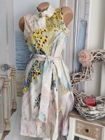 S 36 MISSY Hemdblusenkleid Kleid Bindegürtel NEU pastellig weiss gemustert Glitzer S 36 MISSY Hemdblusenkleid Kleid Bindegürtel NEU pastellig weiss gemustert Glitzer