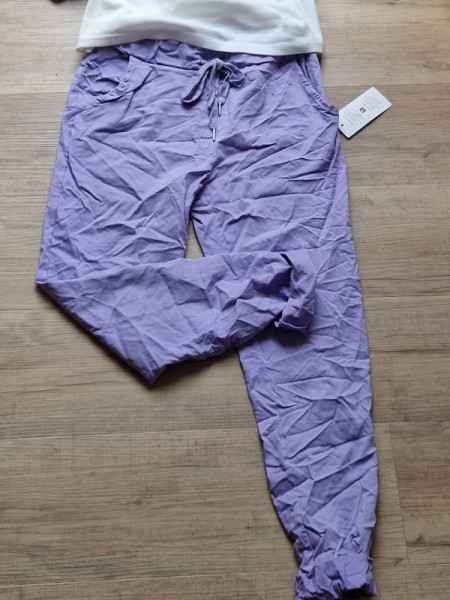 Joggpants flieder lila Made in Italy Hose Onesize 36-40 stretchig Chino Baggy