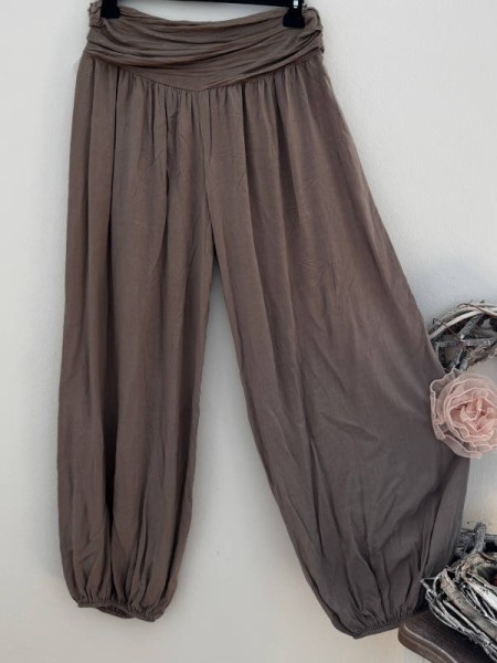 Ballonhose Pluderhose uni braun Italy Pumphose 36 38 40 42