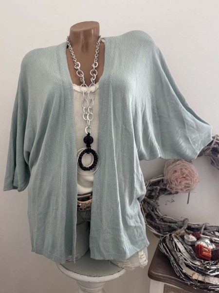 leichtes Cardigan Jäckchen mint Made in Italy 38-44 NEU 1/2 Arm