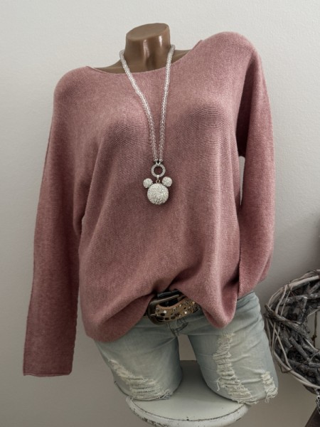 Flausch Pullover Pulli rosa 38-42 Neu Tunika Made in Italy