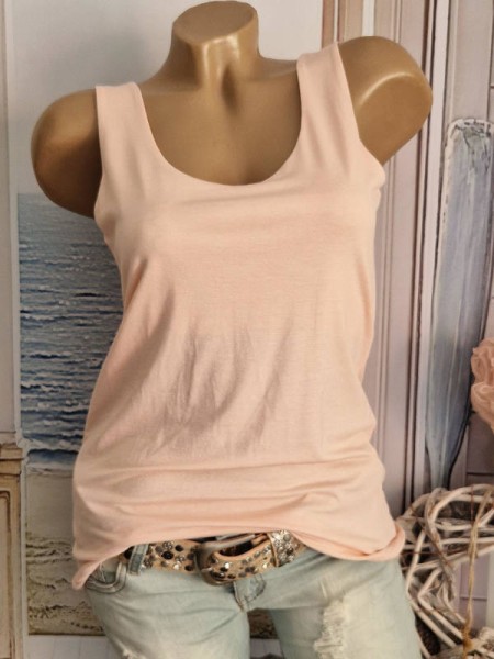 Top Shirt Basictop Untertop Shirt 36-40 rosa Trägertop Longtop Made in Italy NEU