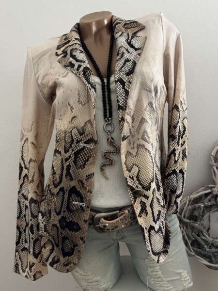 Blazer MISSY XXL 44 Jackett Neue Kollektion Snakeprint gemustert Glitzernieten