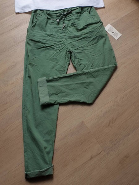 Baggy Joggpant Hose oliv Chino Made in Italy 36-40 stretchig