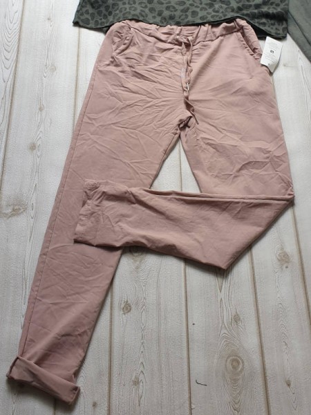 Neue Kollektion altrosa Baggy Joggpant Hose Chino Made in Italy 36-40 stretchig