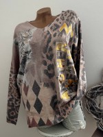 V-Neck Pullover Pulli Seitenschlitze 40-44 Made in Italy beige Metallic gemustert V-Neck Pullover Pulli Seitenschlitze 40-44 Made in Italy beige Metallic gemustert