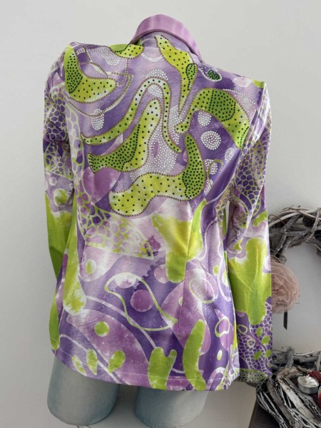 MISSY Blazer L 40 Jackett limette/flieder lila Glitzersteinchen Neu