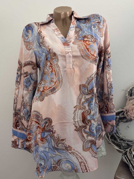 Bluse MISSY S 36 Tunika Neu V-Neck paisleymix Langarm