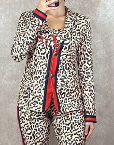 Blazer MISSY L 40 Jackett Neue Kollektion Leo mit rot und schwarz Glitzernieten