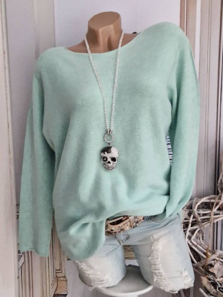 Flausch Pullover Pulli mint 38-42 Neu Tunika Made in Italy