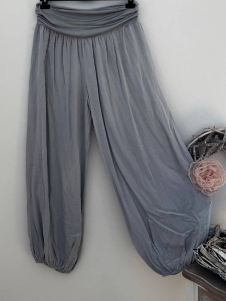 Ballonhose Hose Pluderhose uni grau Italy Pumphose 36-42 NEU