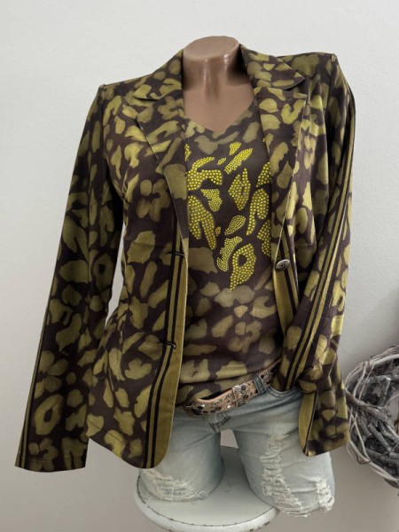 Blazer MISSY L 40 Jackett Neue Kollektion Leo oliv grau schwarz Glitzernieten Glitzernieten