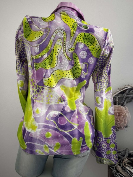 MISSY Jackett Blazer M 38 limette/flieder lila Glitzer Steinchen Neu