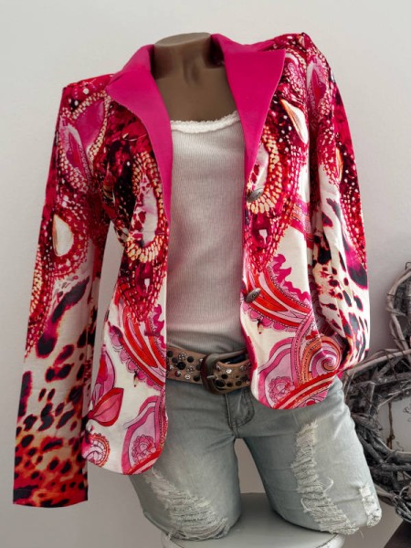 MISSY Jackett M 38 Frühjahr Blazer pink gemustert Neue Kollektion
