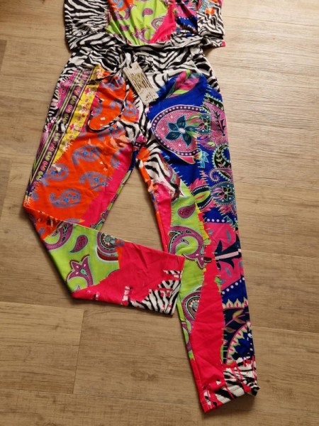 Joggpants Hose MISSY M 38 stretchig bunt Paisley Animal Strass Glitzer Neu