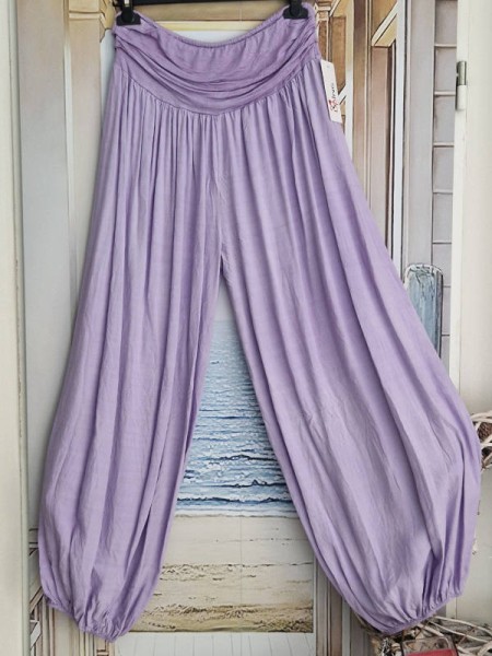 Ballonhose Pluderhose lila flieder Made in Italy Onesize Pumphose 36-42
