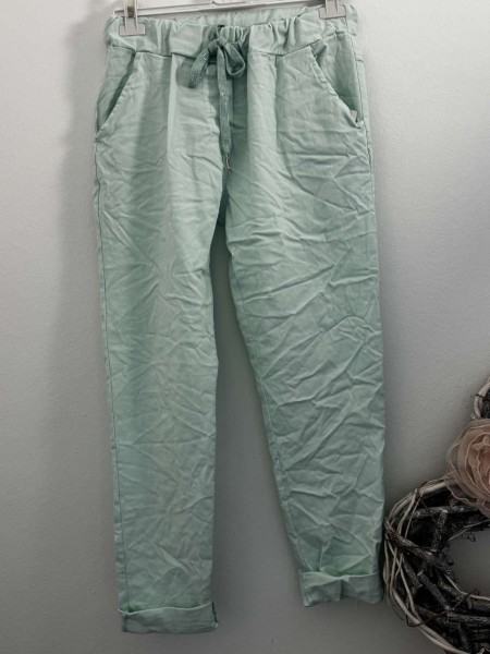 Joggpants mint Hose Made in Italy stretchig Chino Baggy Onesize 36-40