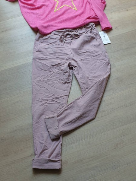 Joggpants altrosa Hose Made in Italy stretchig Chino Baggy Onesize 36-40