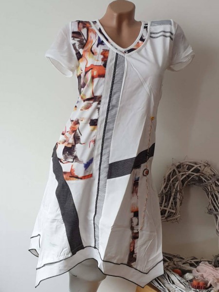 38 Pachtworkkleid C´fait pour Vous Paris Kurzarm Kleid Neu
