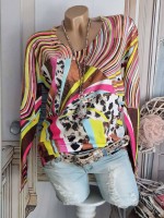 bunter Pulli MISSY S/M 36 38 Pullover bunt V-Ausschnitt Neu Glitzer Strass Nieten bunter Pulli MISSY S/M 36 38 Pullover bunt V-Ausschnitt Neu Glitzer Strass Nieten