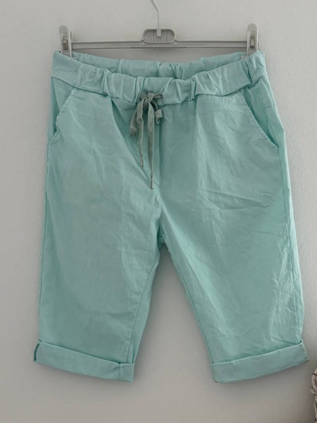 Joggpant Hose mint kurz Baggy Made in Italy Capri Shorts Chino 38-42