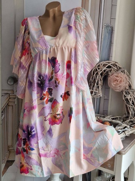 Kleid MISSY XL 42 weite Schmetterlingsärmel ausgestellt Tunika NEU Glitzer Nieten