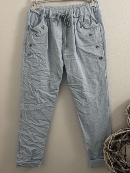 Joggpants weiss Hose Made in Italy stretchig Chino Baggy Onesize 38-44