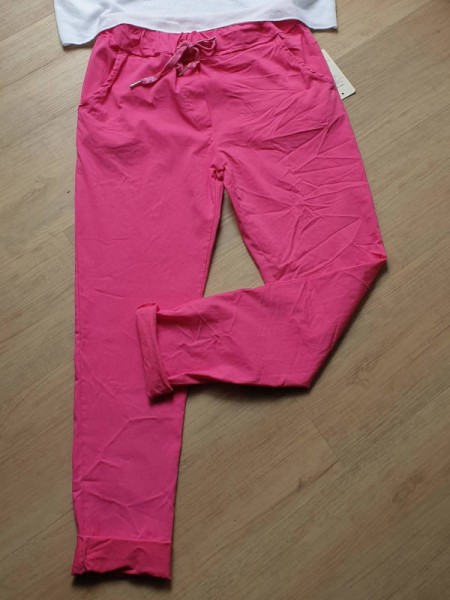 Joggpants Made in Italy Hose 36-40 stretchige pink Chino Baggy