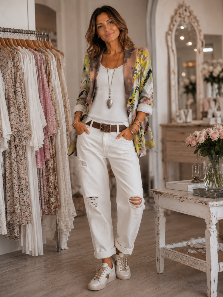 Blazer MISSY M 38 Neu Longblazer Jackett Paspeltaschen Strass Steinchen Nieten