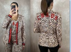 Blazer MISSY S 36 Jackett Neue Kollektion Leo mit rot und schwarz Glitzernieten