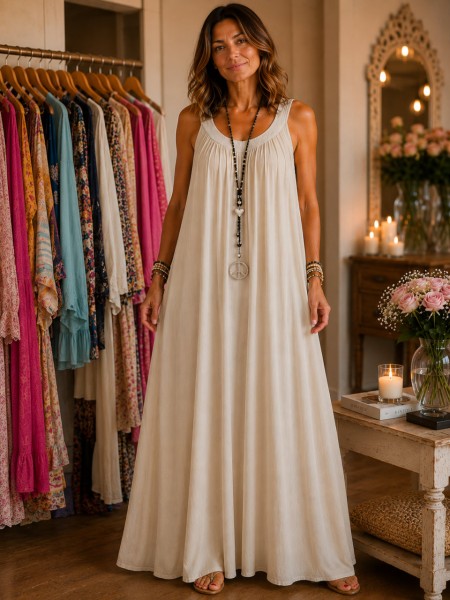 Kleid hellgrau Maxikleid Trägerkleid Italy NEU 36-42 Made in Italy