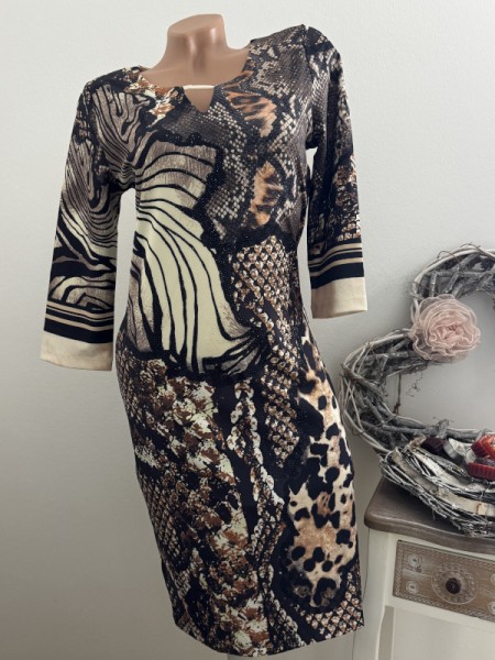 MISSY Kleid XL 42 taillliert Etuikleid Neu Snake Schlagenprint/Fellprint 3/4 Ärmel