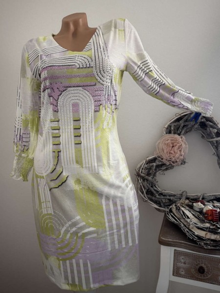 MISSY L 40 Kleid Tunika Glitzer Neu gesmokte Ärmel