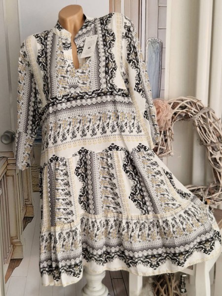 Kleid Tunikakleid Tunika Hängerchen Dress 38-42 Made in Italy lila gemustert