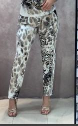 L 40 Hose MISSY Joggpants Leo Animal Muster Glitzernieten Neu